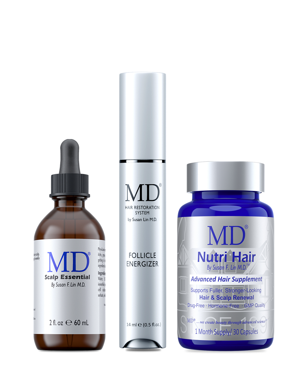 MD Hair Restoration Kit | Drug-Free Thinning Hair Solution – MD®