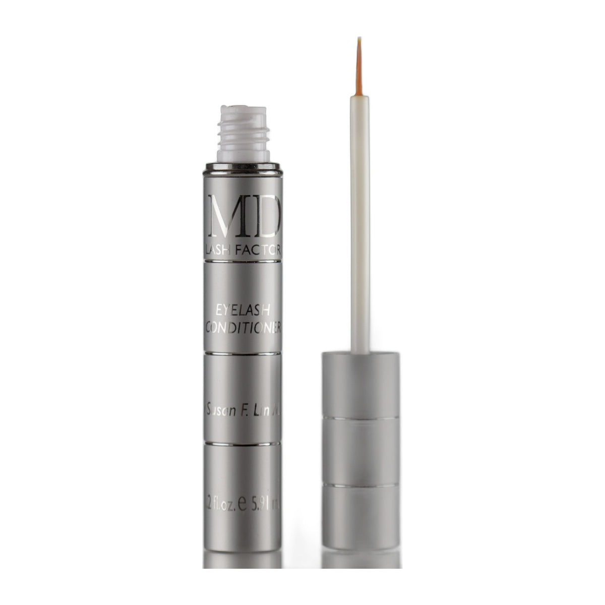 MD® Lash Factor Eyelash Conditioner open tube with applicator
