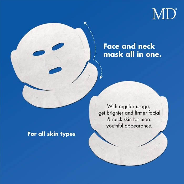MD® Ultra Lifting Mask covering entire face and neck – all-in-one firming sheet mask from MD Skin