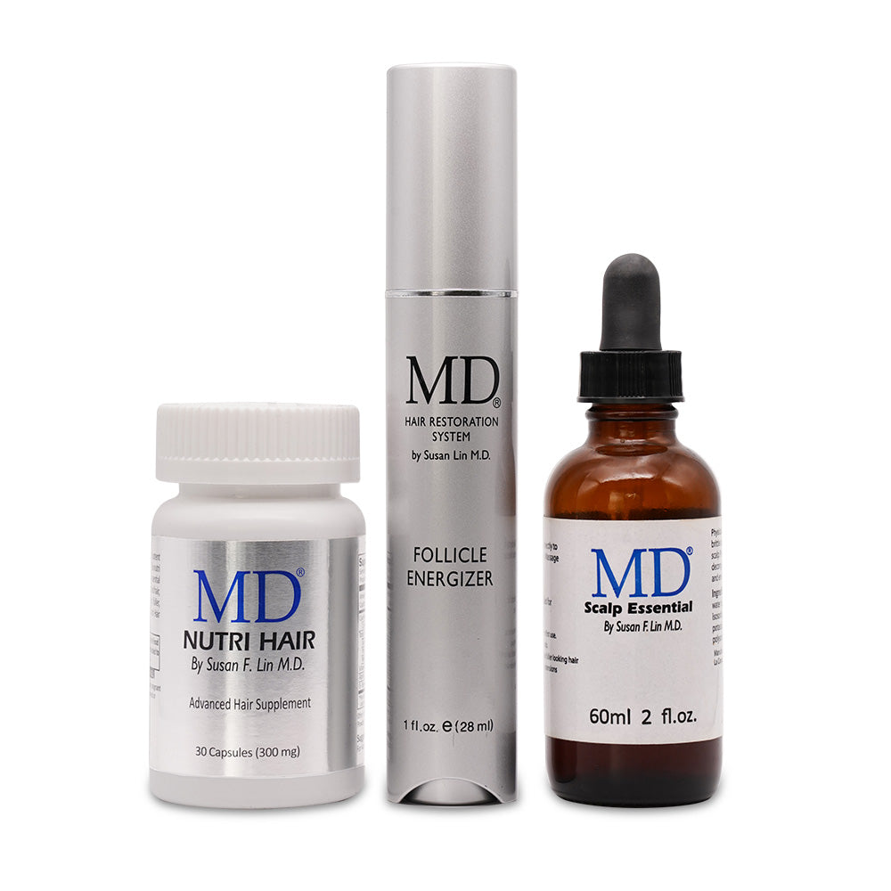 MD Hair Restoration Starter Kit Hair Loss Supplement Thinning Hair Serum 