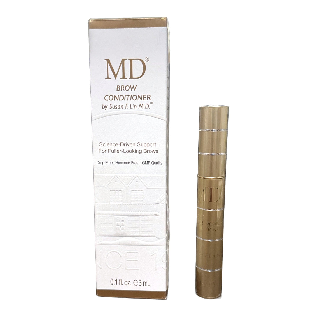 MD® Brow Conditioner box and Eyebrow Conditioner tube, photo