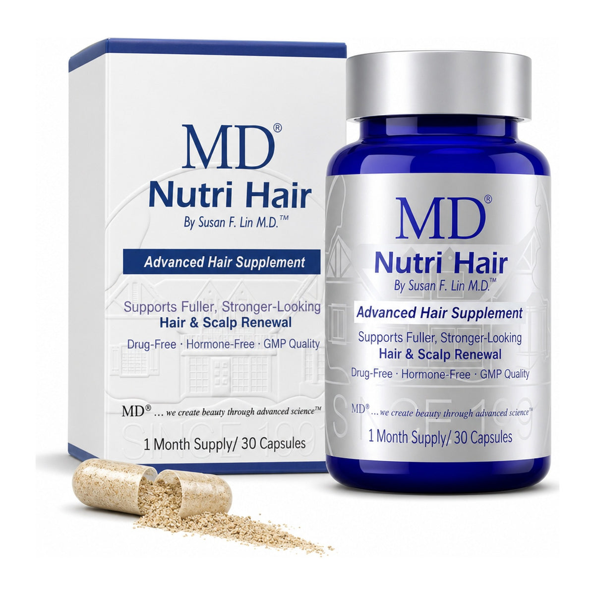 MD® Nutri Hair bottle and box