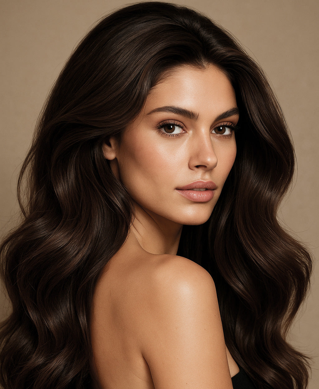 MD® Nutri Hair — woman with long, glossy hair; drug-free daily supplement with lilac extract titrated for verbascoside.