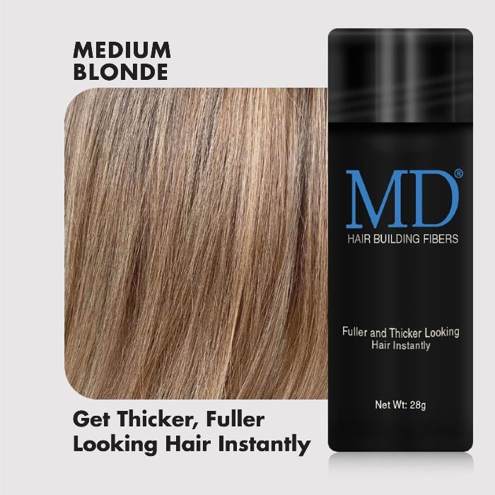 MD Ultimate Hair Thickening Fiber - Black - Dark Brown - Light Blonde - Blonde - 28g - MD