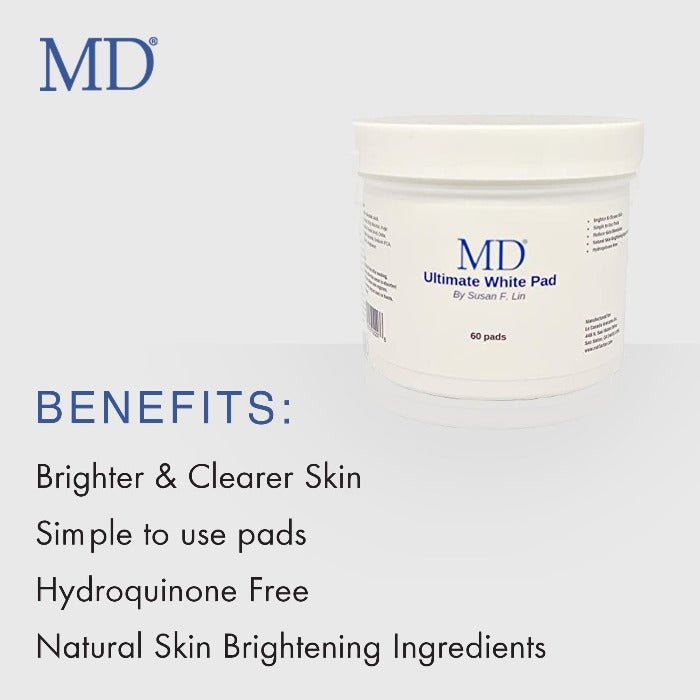 MD Ultimate white Pad - Face and Body Skin Whitening Pads Reduce Melasma - 60 pads - MD