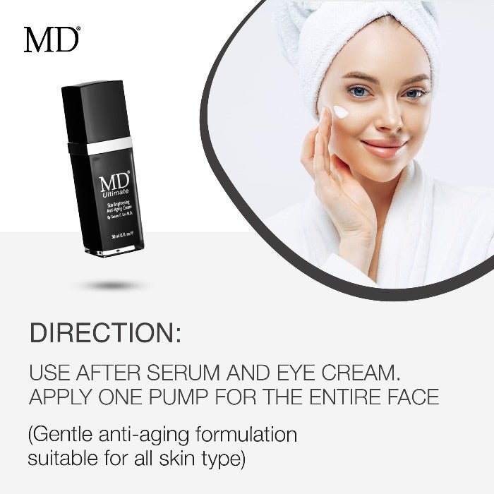 MD Factor Ultimate Anti-Aging Cream - Anti-Wrinkle, Skin Brightening Cream-30 ml for 2 month usage. - MD